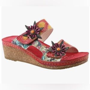 NWOT L'Artiste Spring Step Polk Flower Sandals, Woman's 40 $120